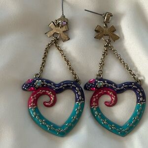 Betsey Johnson snake statement earrings
